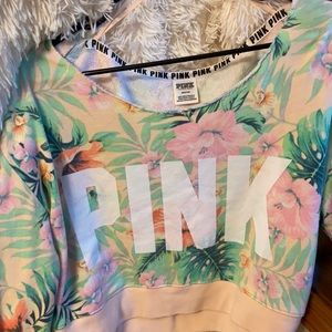 PINK cropped sweatshirt